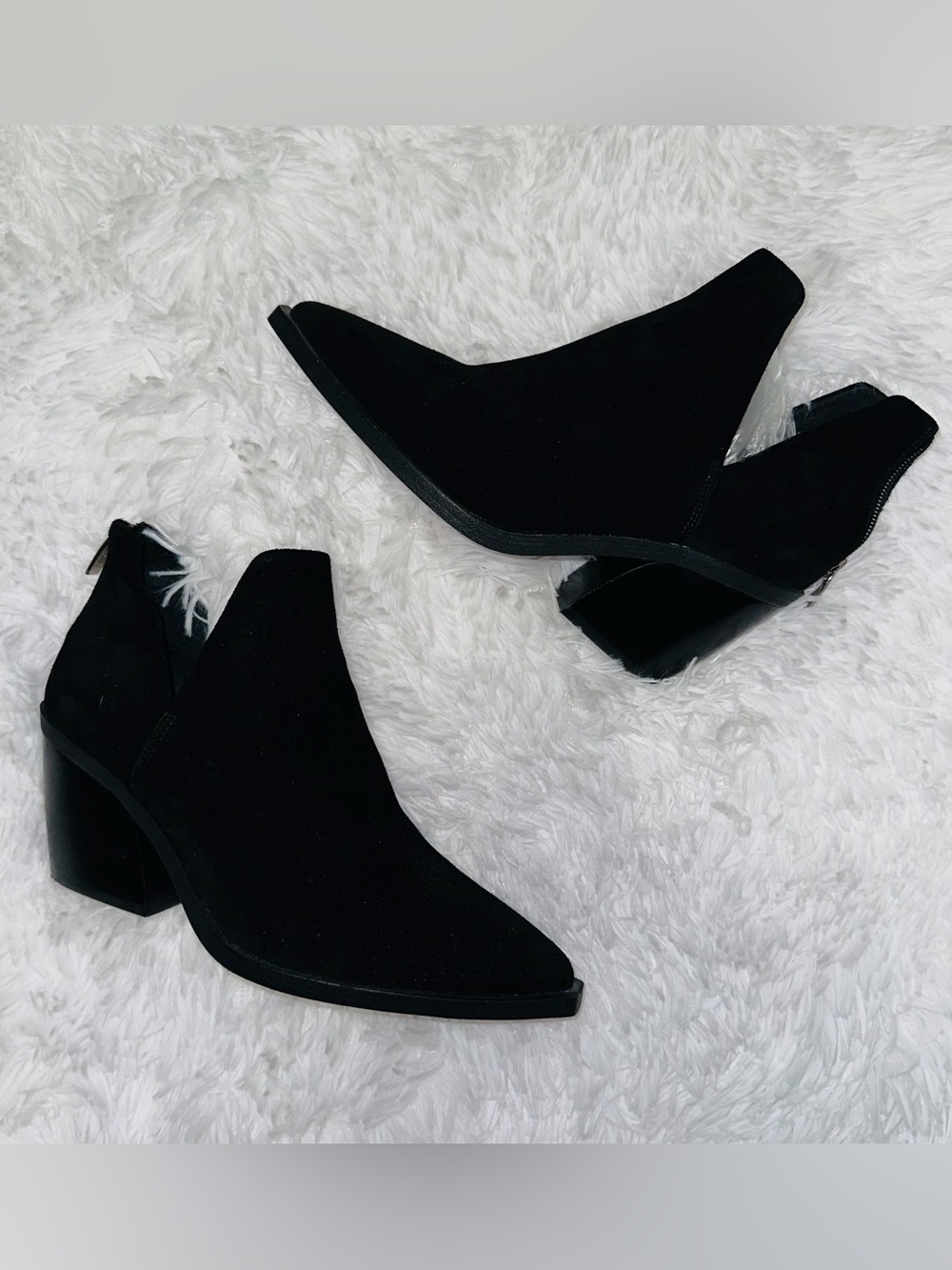 Vince Camuto Black Suede Pointed Ankle Booties